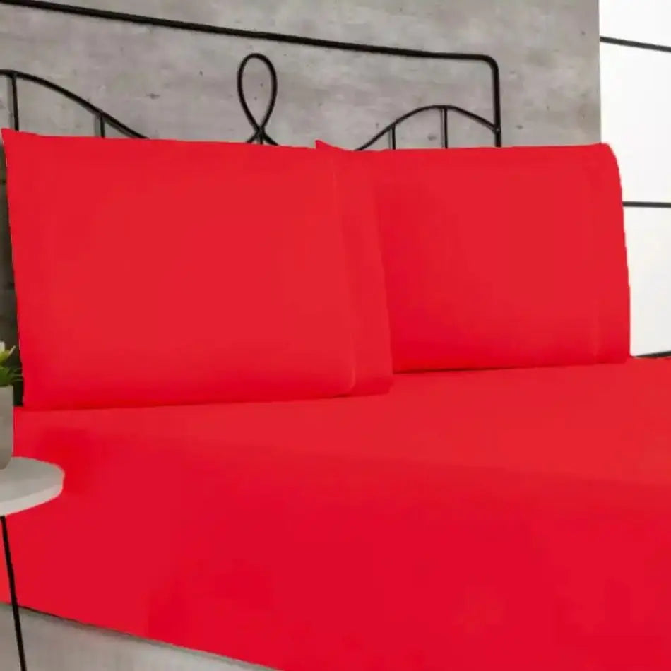 Conjunto de Lençóis QUEEN 3 Peças - 400 Fios Micropercale com Ponto Palito