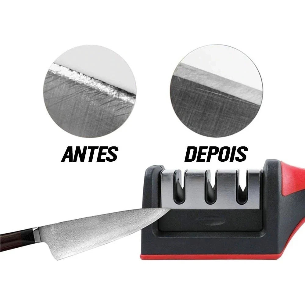 Amolador de Facas 3 em 1 – Praticidade e Corte Preciso na Sua Cozinha