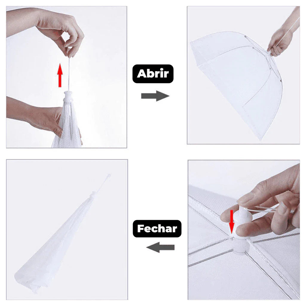 Tela Protetora Dobrável para Alimentos –  Lar Equipado Proteção e Praticidade em 2 Unidades